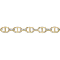 14k Vermeil Pave' Anchor Link Chain Bracelet