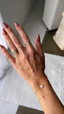 14k Gold Pear Diamond Stacking Ring