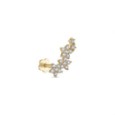 14k Vermeil Star Moissanite Climber Flat Back Earring