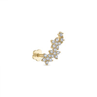 14k Vermeil Star Moissanite Climber Flat Back Earring