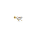 14k Vermeil Marquise Curve Moissanite Flat Back Climber Earring