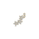 14k Vermeil Star Moissanite Climber Flat Back Earring