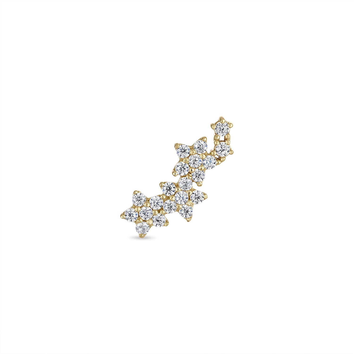 14k Vermeil Star Moissanite Climber Flat Back Earring