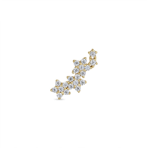 14k Vermeil Star Moissanite Climber Flat Back Earring