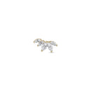 14k Vermeil Marquise Curve Moissanite Flat Back Climber Earring