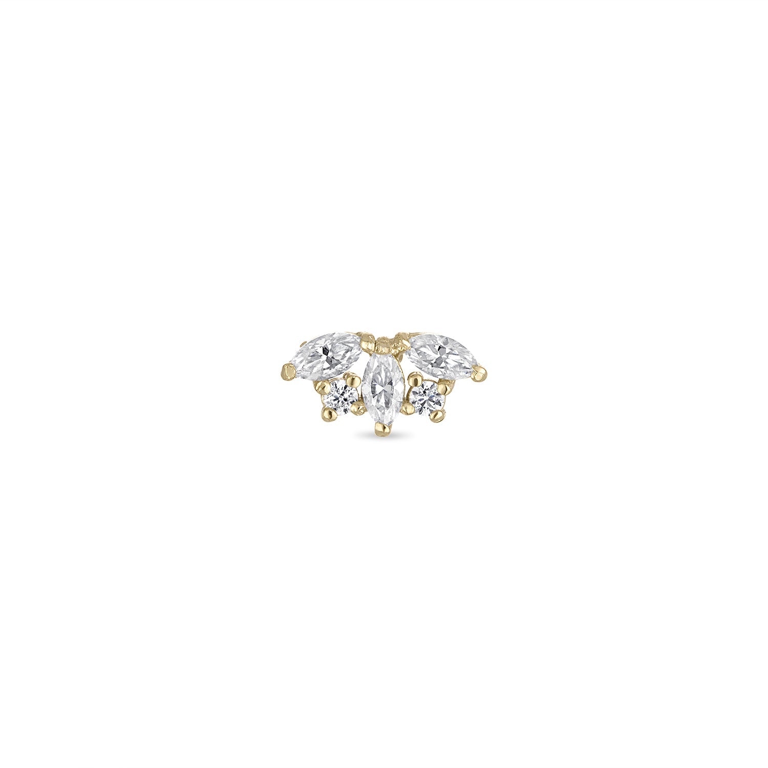14k Vermeil Moissanite Bloom Flat Back Earring