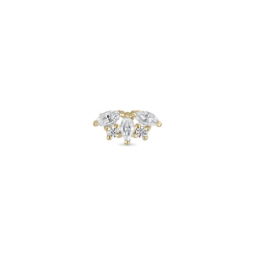 14k Vermeil Moissanite Bloom Flat Back Earring