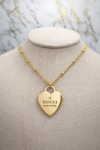 Upcycled Gold Gucci Heart Necklace