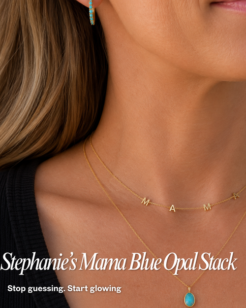 Stephanie’s “Mama” Blue Opal Stack