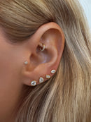 925 Sterling Silver Bezel Set CZ Diamond Marquise Studs
