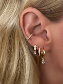 14k Vermeil Marquise Bezel CZ Drop Huggie