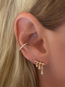 925 Sterling Silver Waterfall Chain Drop Stud Earrings