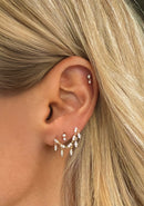 14k Gold Diamond & Pearl Mini Stud Earring