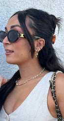 14k Vermeil Marquise Bezel CZ Drop Huggie
