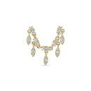 14k Gold Vermeil Chandelier Drop Double Stud Earring
