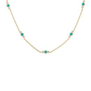 14k Gold Vermeil Turquoise & CZ Station Necklace