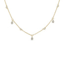 14k Gold Vermeil Bezel & Pave' Dangle Teardrop Necklace