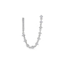925 Sterling Silver Huggie and Stud Dangle Chain Earring