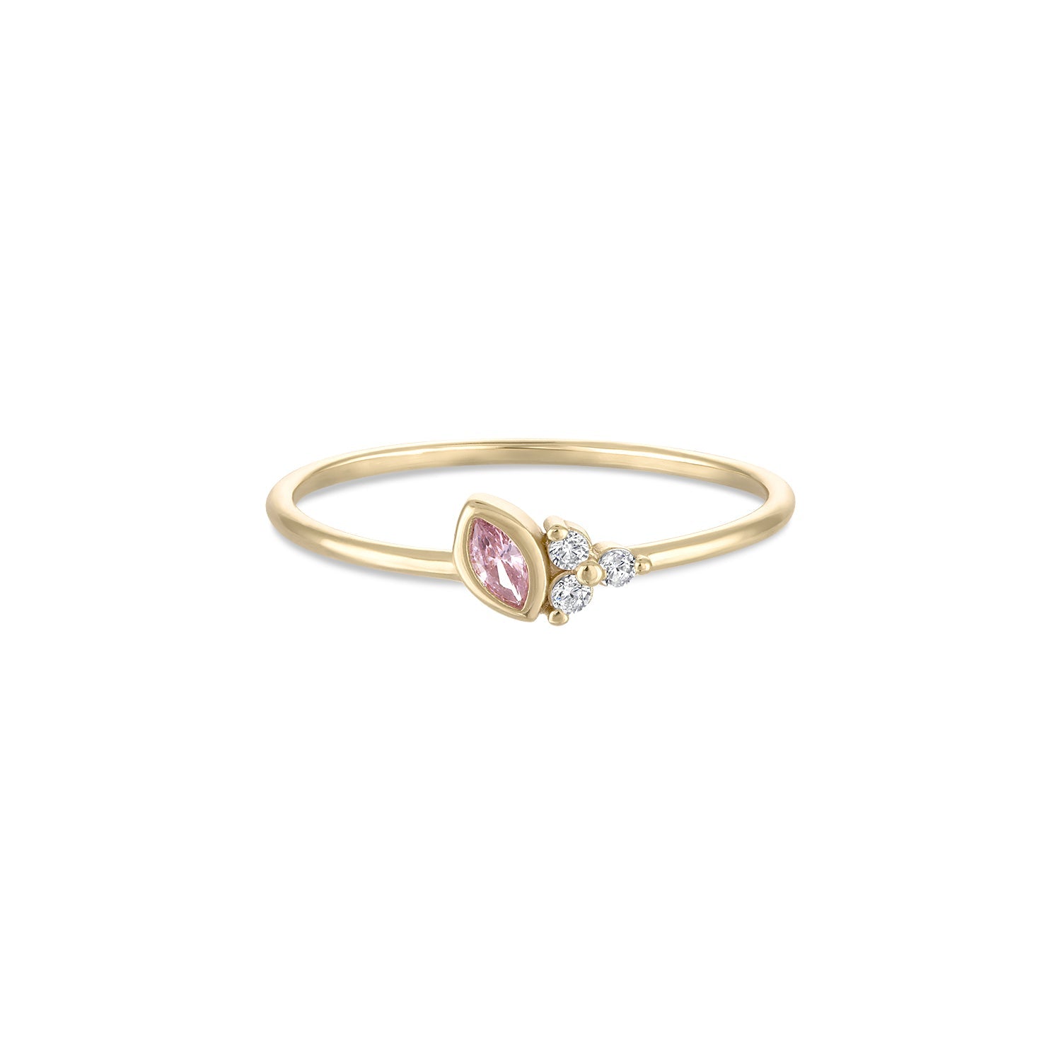 14k Vermeil Pink Sapphire & CZ Cluster Ring