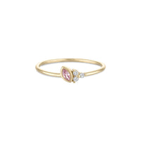 14k Vermeil Pink Sapphire & CZ Cluster Ring