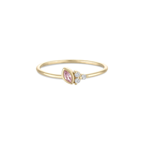 14k Vermeil Pink Sapphire & CZ Cluster Ring