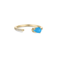 14k Vermeil Turquoise & CZ Open Band Wrap Ring