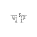 925 Sterling Silver Waterfall Chain Drop Stud Earrings