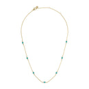 14k Gold Vermeil Turquoise & CZ Station Necklace