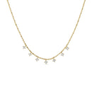 14k Gold Vermeil Layering Dangle CZ on Beaded  Chain