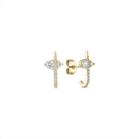 925 Sterling Silver Radiance Curve CZ Stud Earrings