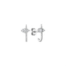 925 Sterling Silver Radiance Curve CZ Stud Earrings