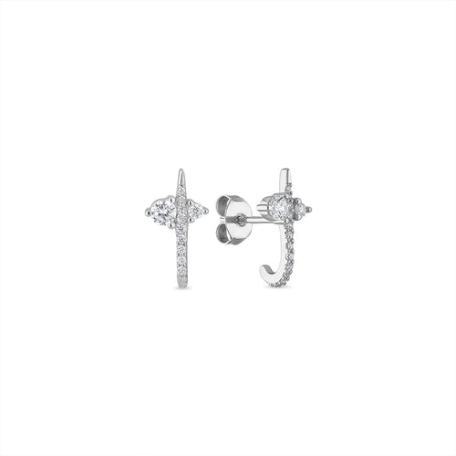 14k Vermeil Radiance Curve CZ Stud Earrings