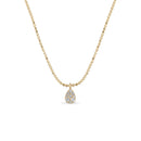 14k Vermeil Diamond-Cut Chain Necklace with White Sapphire Teardrop