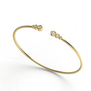 14k Gold Bezel Set Diamond Bangle Cuff Bracelet