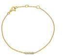 14k Gold Baguette Diamond Dainty Bracelet