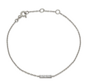 14k Gold Baguette Diamond Dainty Bracelet
