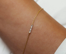 14k Gold Baguette Diamond Dainty Bracelet