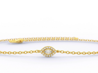 14k Gold Evil Eye Diamond Bracelet