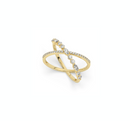 14k Gold Marquise and Round Diamond Crisscross Statement Ring