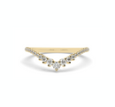 14k Gold Curved Diamond Chevron Wedding or Stacking Band