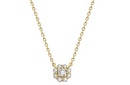 14k Gold Diamond Halo Flower Necklace