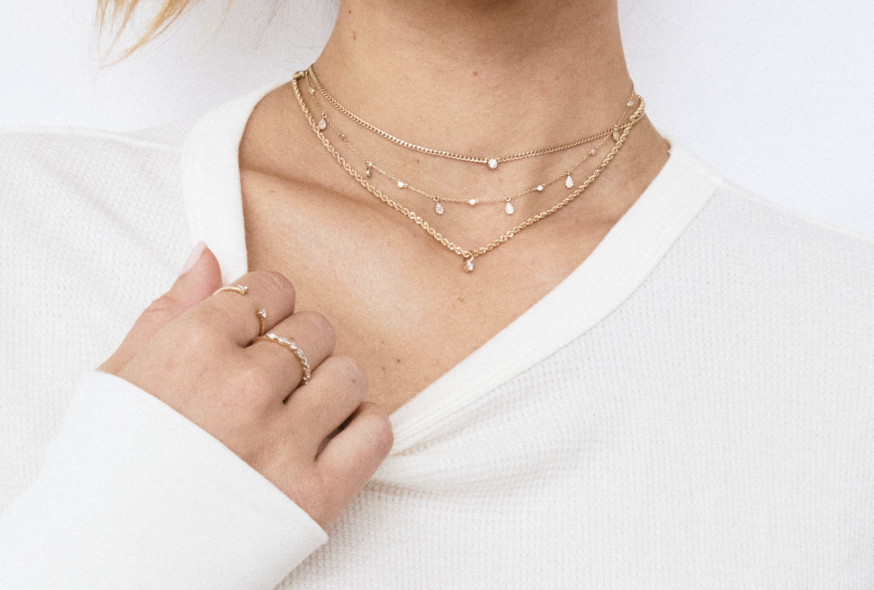 14k Gold Diamond Pendant on Rope Chain Necklace