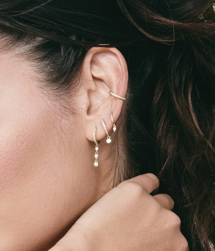 925 Sterling Silver Teardrop Dangle Huggie Earrings