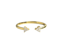 14k Gold Flower Cluster Diamond Open Stacking Ring