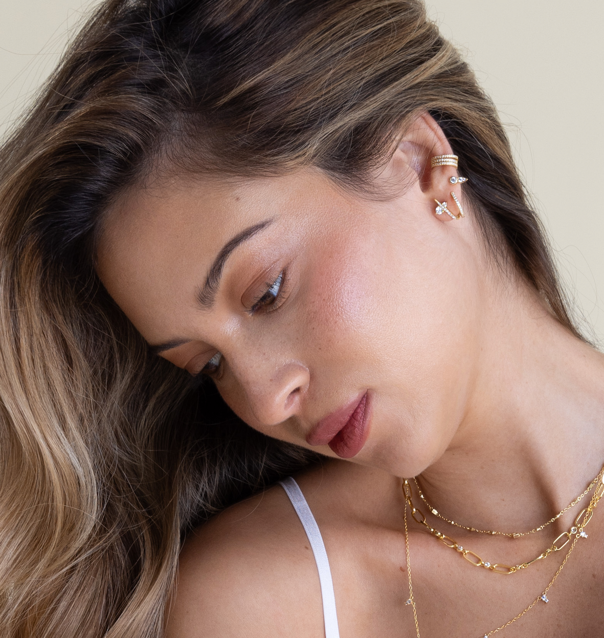 925 Sterling Silver Radiance Curve CZ Stud Earrings