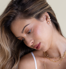 14k Vermeil Radiance Curve CZ Stud Earrings