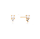 14k Gold Diamond & Pearl Mini Stud Earring