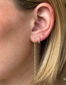 14k Vermeil Mini Bead Chain Drop Threader Earrings