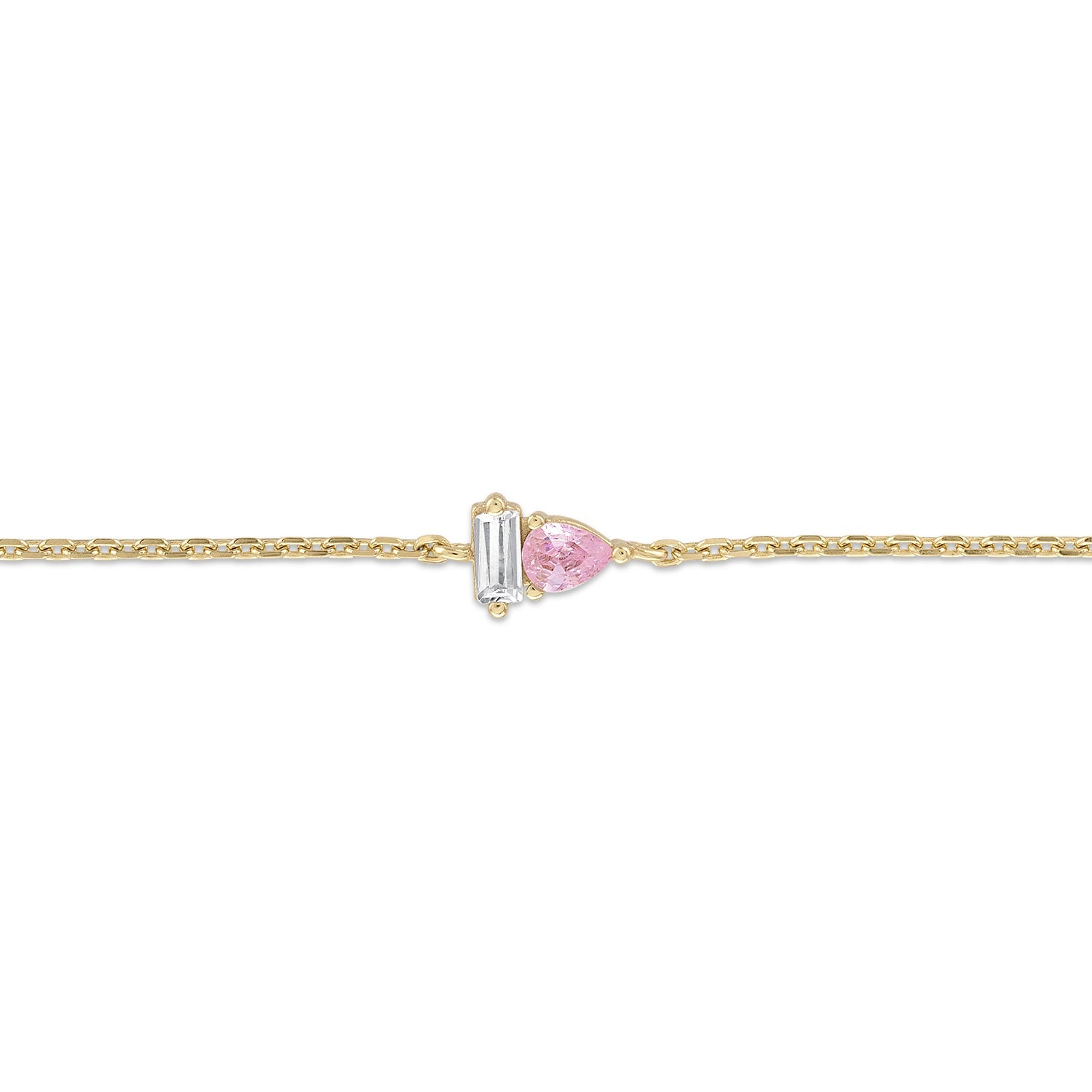 14k Vermeil Pink Sapphire & White CZ Duo Bracelet