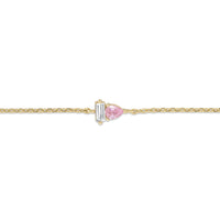 14k Vermeil Pink Sapphire & White CZ Duo Bracelet